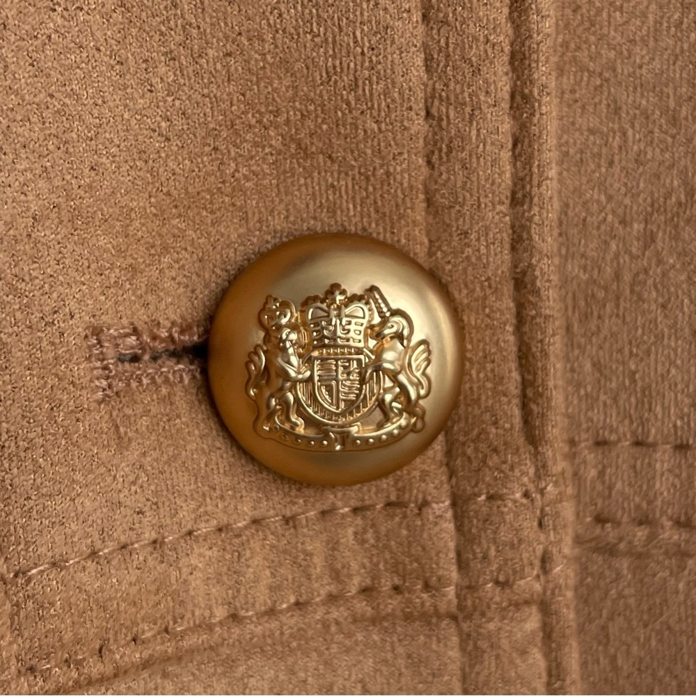 Anthropologie Maeve Faux-Suede Trucker Jacket Honey XL NWT - Picture 7 of 16
